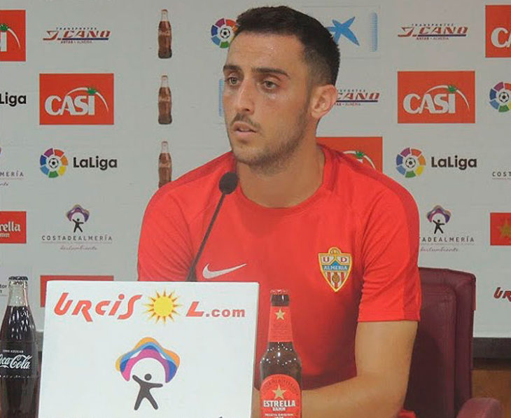 Sergio Aguza, ex jugador del Córdoba CF, en rueda de prensa