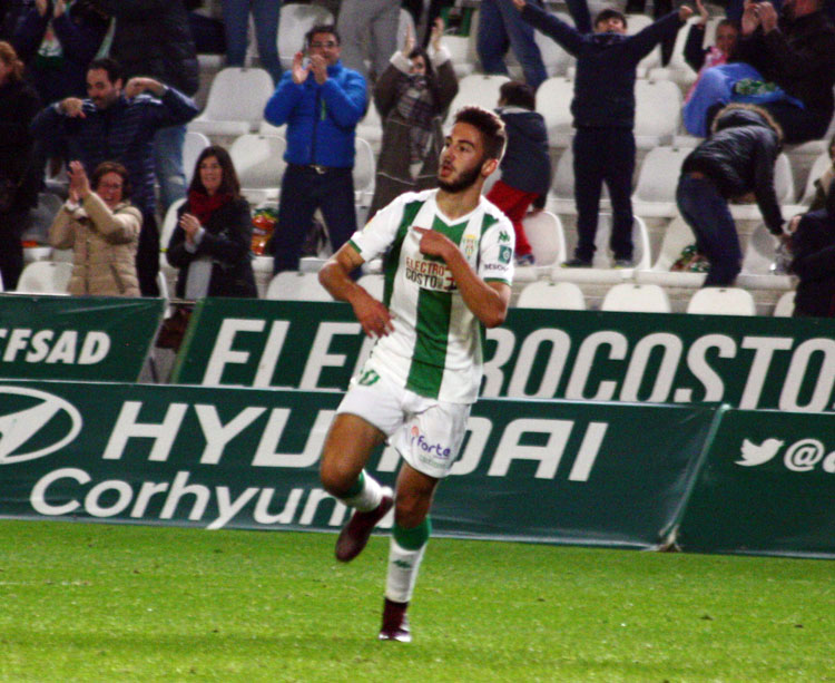 Andrés Martín celebrando un gol esta temporada