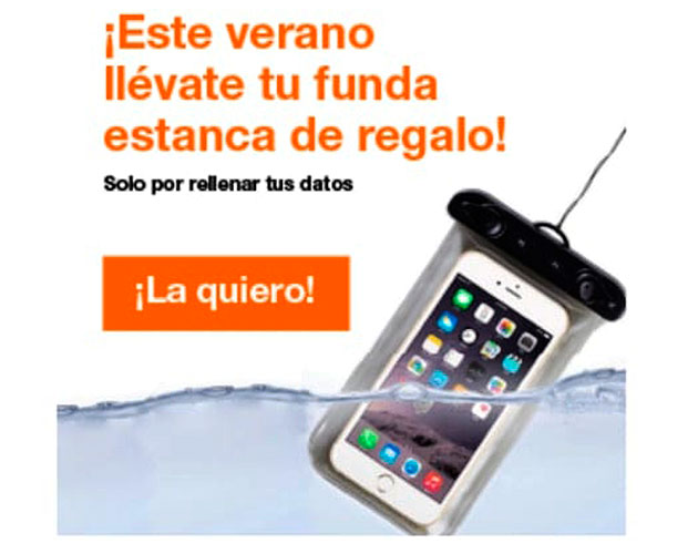 La funda estanca que te regala Ofertel Orange sólo por dar tu contacto pinchando en el link