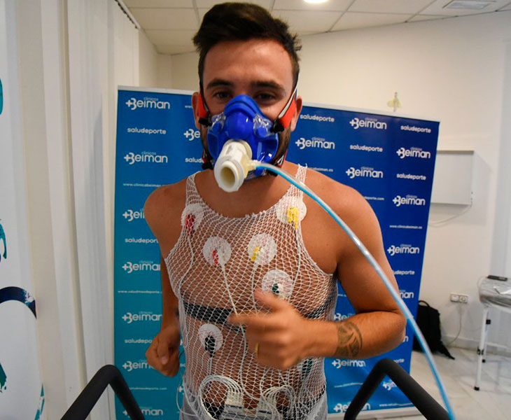 Sebas Moyano haciendo el test de esfuerzo
