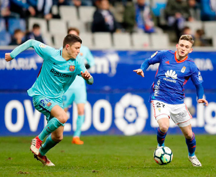 El joven extremo Viti en un partido ante el filial del Barça