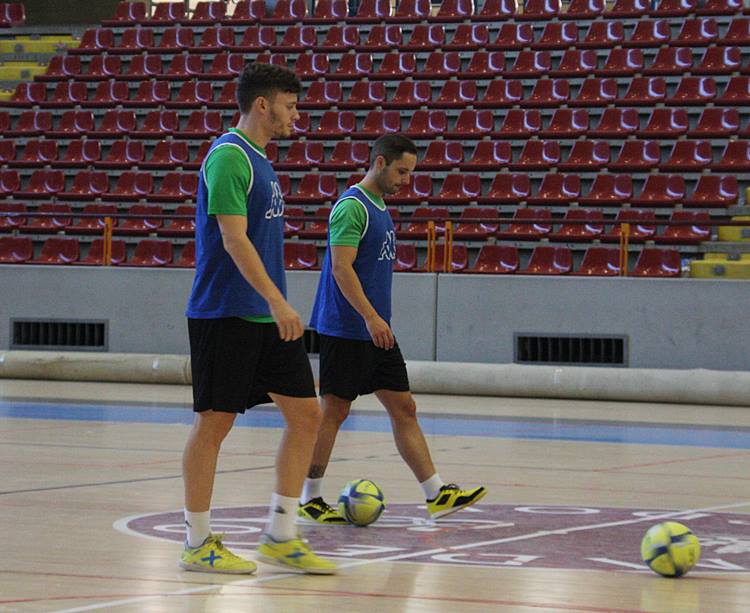 Cristian y Manu Leal en un momento del entrenamiento