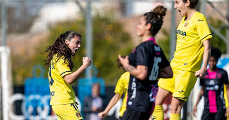 Las chicas del Villarreal celebrando un gol ante el Pozoalbense. Firma: Villarreal CF