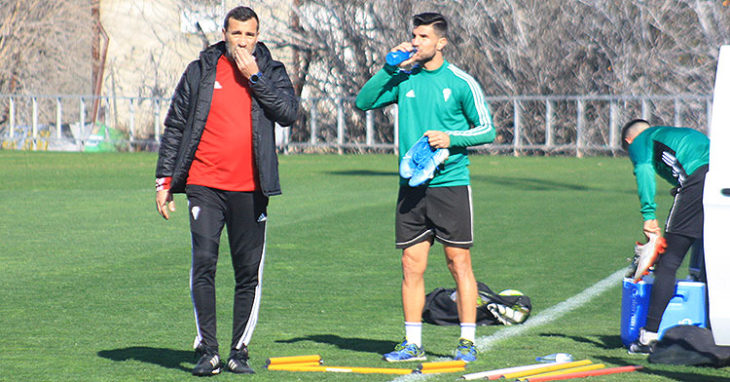 Raúl Agné y Willy a la conclusión del entrenamiento.