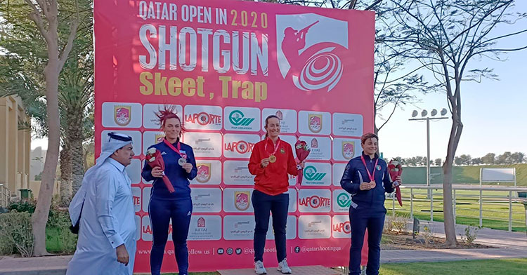 Fátima Gálvez en lo más alto del podio de Qatar.