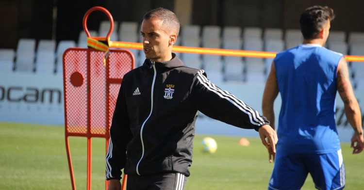 Borja Jiménez en un entrenamiento de su equipo. Foto: FC Cartagena