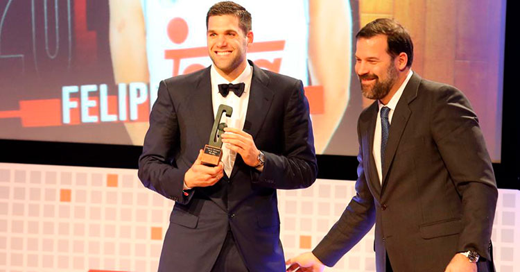 Alfonso y Felipe Reyes en una reciente entrega de premios.