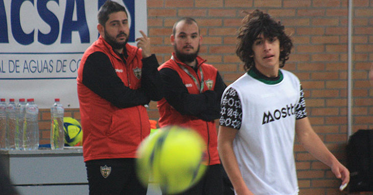 Josan junto al juvenil Joaquín en un entreno del Patrimonio.