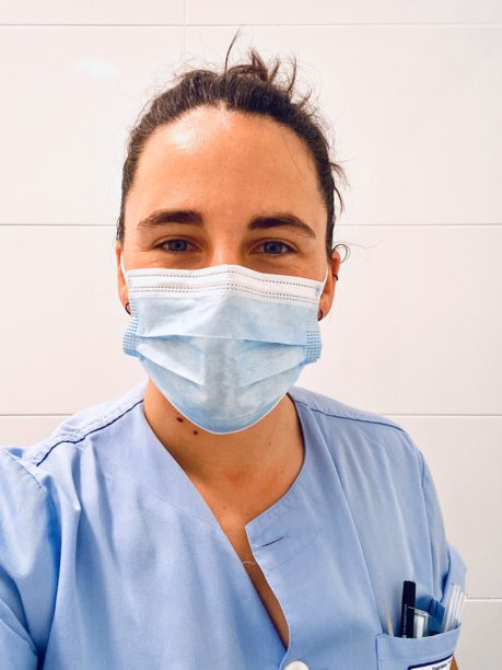 Oihana Aldai, del Pozoalbense a combatir al coronavirus. Foto: Oihana Aldai.