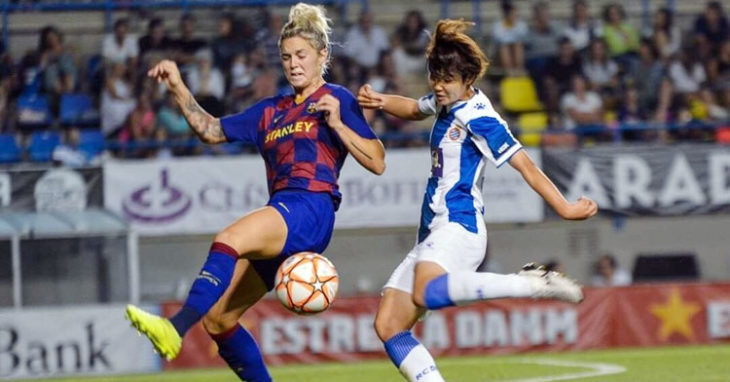 La japonesa Ayaka Noguchi jugando con el Espanyol.
