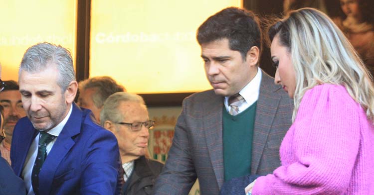 Javier Bernabéu y Francisco Estepa en el palco de El Arcángel.