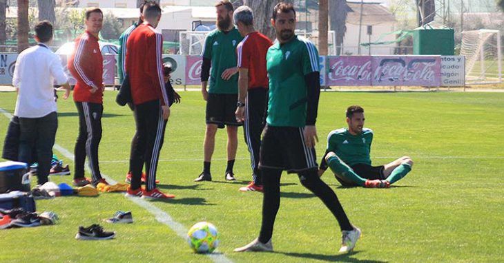 Miguel de las Cuevas en el último entrenamiento de la plantilla del Córdoba allá por el 11 de marzo.