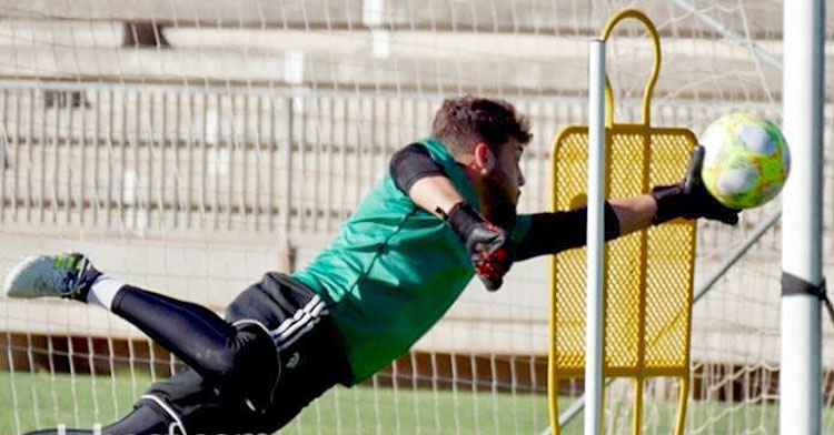 Javi de la Fuente en un entrenamiento con el primer equipo del Córdoba CF. Foto: CCF