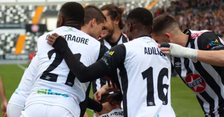 Djak Traoré celebrando un gol con el Badajoz.