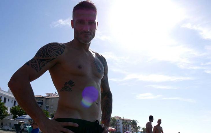 Piovaccari en la playa del Morche en la pasada concentración de pretemporada