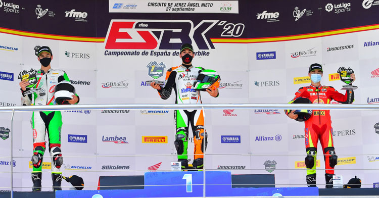 Ángel Heredia en el podio de Jerez. Foto: Sotoca