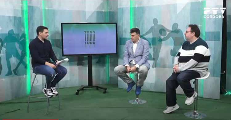 Fernando López entrevistando a Rafa Fernández y David Jurando en el programa Todo CCF promocionando la Gala Digital del 20 Aniversario de Cordobadeporte.com