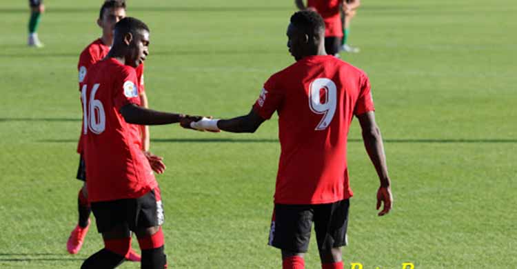 Diabate celebrado uno de sus tres goles con el filial del Mallorca esta temporada.Diabate celebrado uno de sus tres goles con el filial del Mallorca esta temporada.