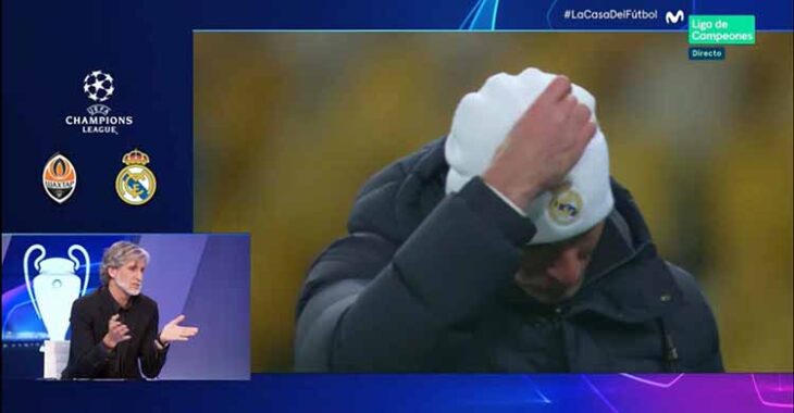 Pablo Alfaro comentando esta noche la difícil situación de Zidane en el banquillo Del Real Madrid.