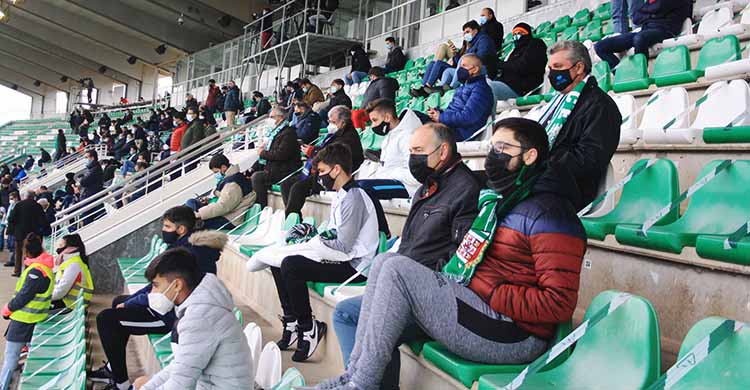 Los últimos cordobesistas que acudieron a El Arcángel en 2021 en el partido de Copa ante el Getafe.