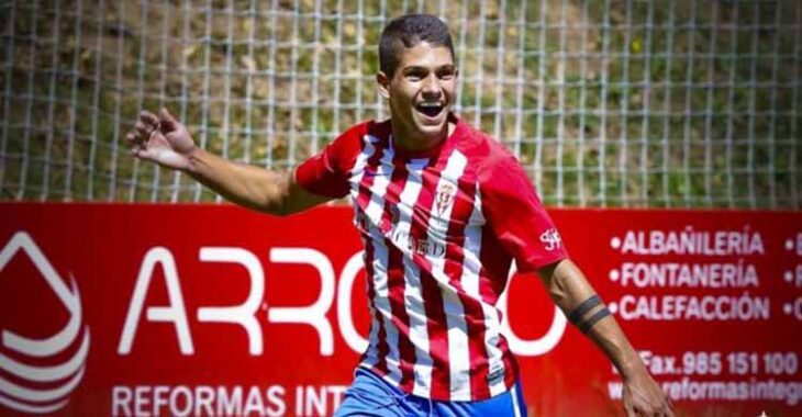Berto González celebrando un gol.