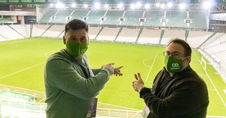 David Jurado y Rafa Fernández desde la grada de El Arcángel tras otra decepción del Córdoba CF.