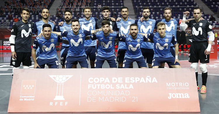 La plantilla ganadora de la Copa de España 2021, el Movistar Inter de Cecilio y Boyis. Foto: RFEF Futsal