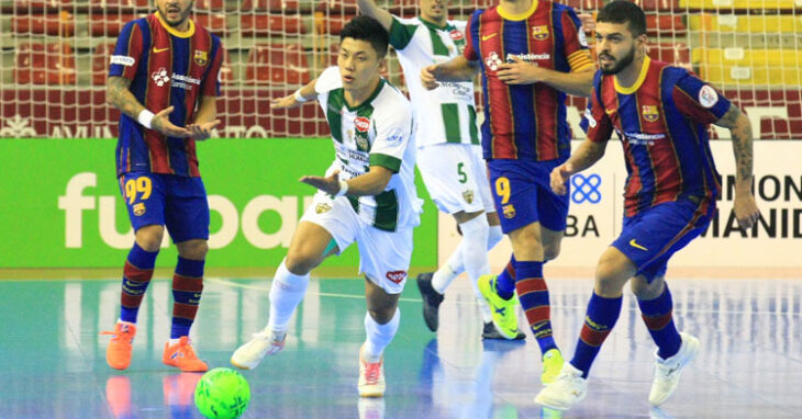 Shimizu en el partido de ida ante el Barça, en el que fue protagonista. Foto: Córdoba Futsal