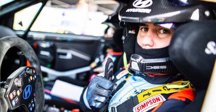 El piloto cántabro Surhayen Pernia esta mañana en la primera jornada del Rally Sierra Morena.