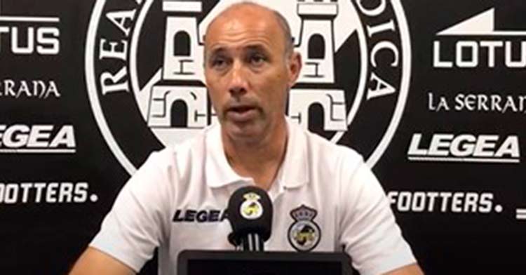 Antonio Calderón, en la rueda de prensa previa al partido ante el Córdoba CF.