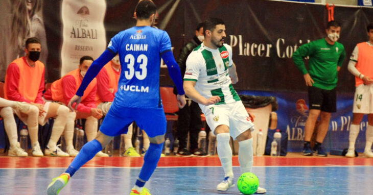 Jesús Rodríguez en el partido de ida en tierras manchegas. Foto: Viña Albali Valdepeñas FS