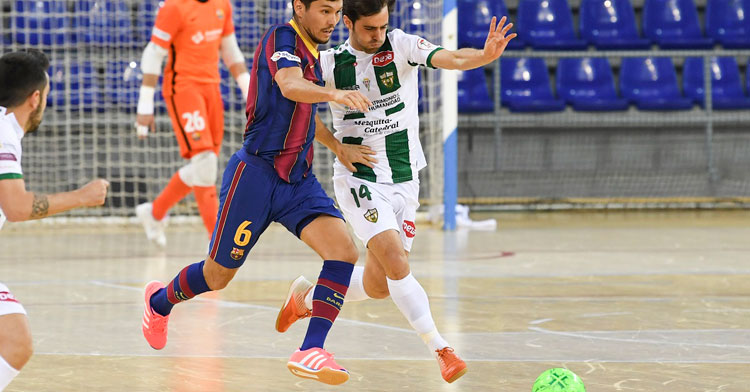 Pablo del Moral en el partido de este miércoles en el Palau. Foto: FCB Fútbol Sala