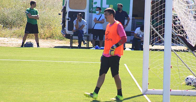 Edu Frías en uno de los últimos entrenamientos de mayo en la Ciudad Deportiva.