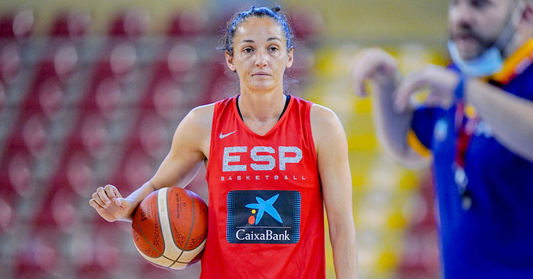 Laia Palau en el entrenamiento en Vista Alegre. Foto: Federación Española de Baloncesto