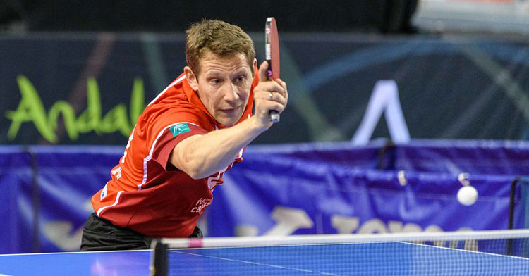Robert Gardos, jugador austriaco del Cajasur Priego. Foto: RFETM