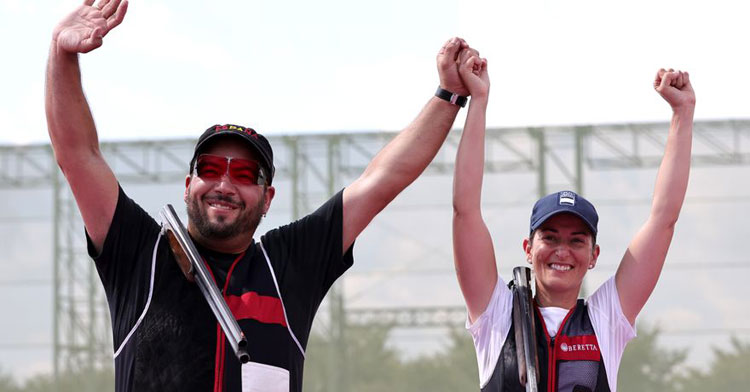 Fátima Gálvez y Aberto Fernández celebrando su pase a la final en Tokio 2020.