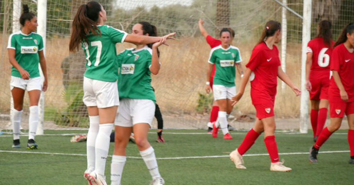 La celebración de uno de los tantos del Córdoba Femenino frente al Sevilla Femenina B. Foto: Córdoba Femenino