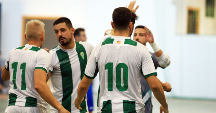 Los jugadores del Córdoba Patrimonio de la Humanidad celebrando uno de sus tantos. Foto: Córdoba Futsal