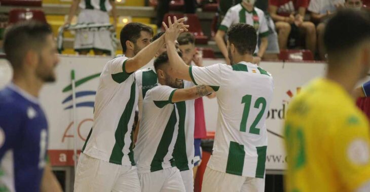 Los jugadores del Córdoba Patrimonio de la Humanidad celebrando un gol con Ismael. Foto: Córdoba Futsal