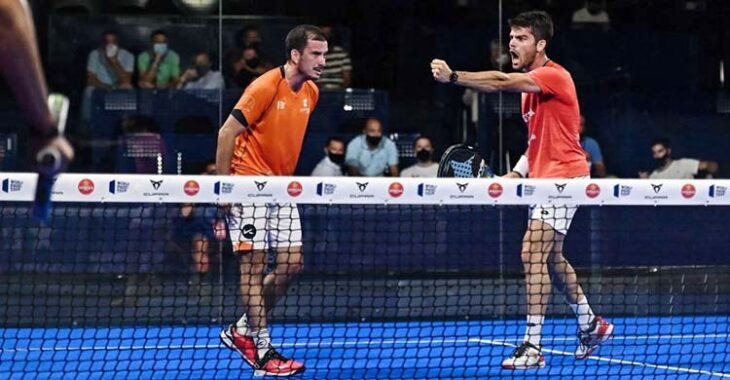 La euforia de la victoria de Javi Garrido junto a su compañero Juan Belluati.