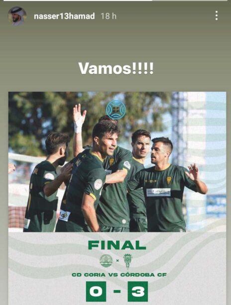 El significativo "Vamos!!!" que emitió en su story de Instagram el príncipe de Baréin el pasado domingo.