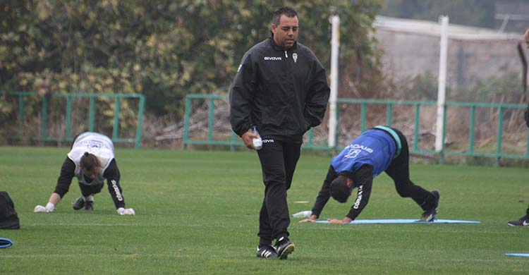 Germán Crespo durante el último entrenamiento en la Ciudad Deportiva antes de recibir al Guijuelo este martes.