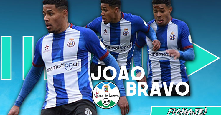 El cartelón con el que el Ciudad de Lucena confirmó la llegada de Joao Bravo