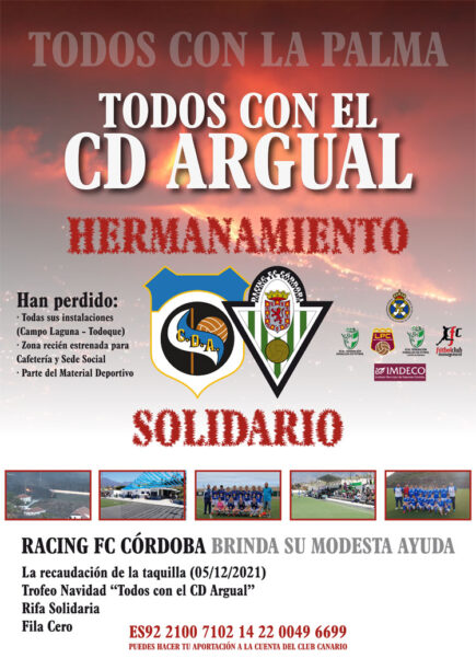 El cartel que ha preparado el Racing de Córdoba de su hermanamiento con el CD Argual