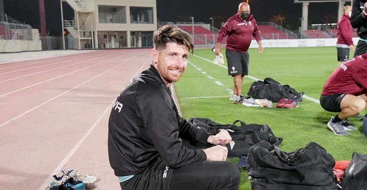 Javi Flores en la última sesión de entrenamientos en Baréin.