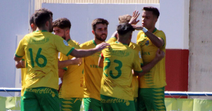 Los jugadores montillanos celebrando un gol esta temporada. Foto: Montilla CF