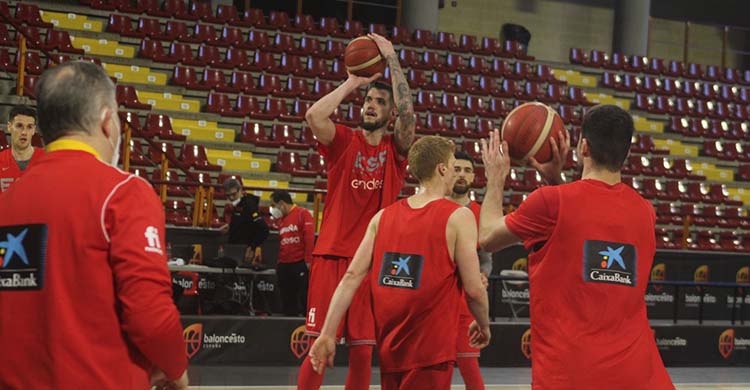 Los jugadores de la Selección Española en su sesión de tiro en Vista Alegre.Los jugadores de la Selección Española en su sesión de tiro en Vista Alegre.