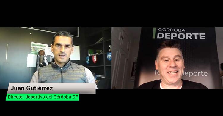 El director deportivo del Córdoba CF, Juan Gutiérrez, durante su entrevista con Cordobadeporte