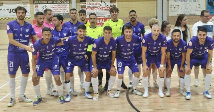 Jugadores del Córdoba Futsal antes de jugar el amistoso contra Moral de Calatrava