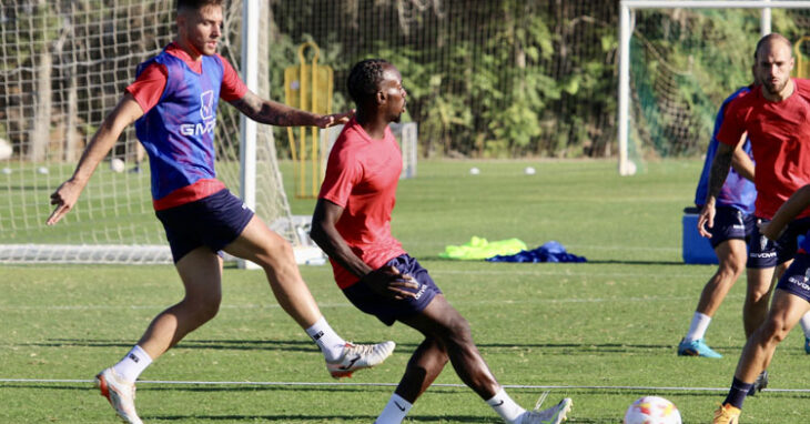 Casas y Diarra en una sesión en la Ciudad Deportiva. Foto: CCF